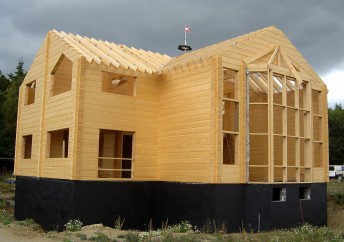 Construction of a house in a Norwegian style